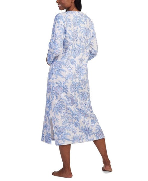 Women's Quilted Floral 3/4-Sleeve Robe