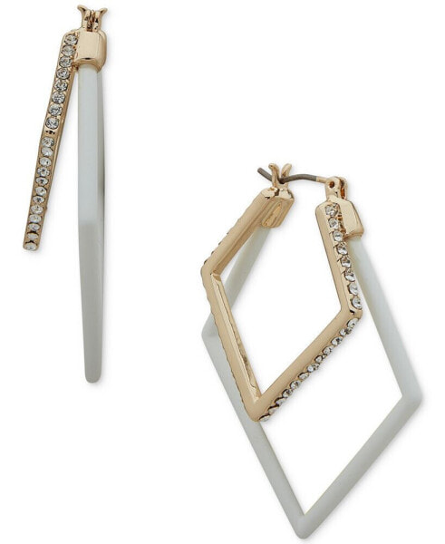 Pavé & Color Geometric Nested Hoop Earrings