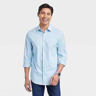 Men's Performance Dress Long Sleeve Button-Down Shirt - Goodfellow & Co Blue M