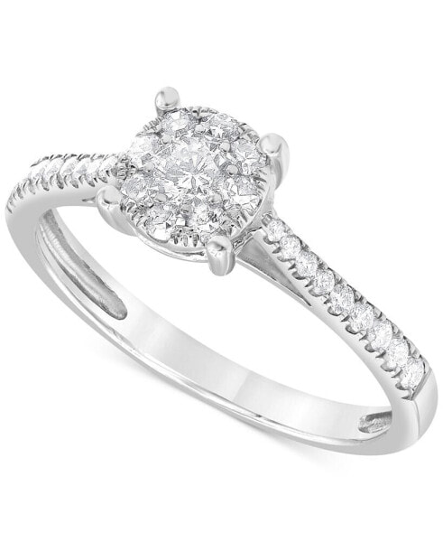 Diamond Halo Engagement Ring (1/3 ct. t.w.) in 18k White Gold