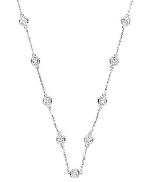 Badgley Mischka lab Grown Diamond Statement Necklace (6 ct. t.w.) in 14k White Gold, 18" + 4" extender