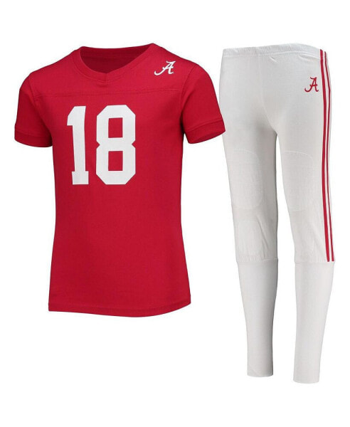 Big Boys Crimson Alabama Crimson Tide Football T-shirt and Pants Sleep Set