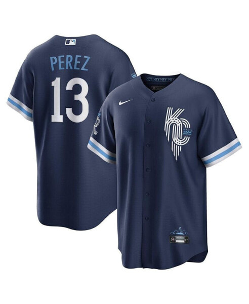 Men's Salvador Perez Navy Kansas City Royals City Connect Replica Player Jersey