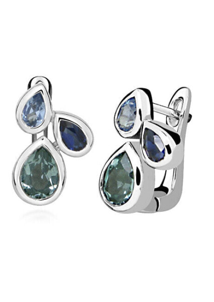 Playful silver earrings with zircons SVLE0120SH8MZ00
