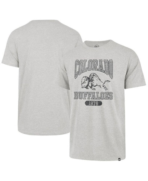 Men's Heather Gray Distressed Colorado Buffaloes 1876 Line Press Franklin T-shirt