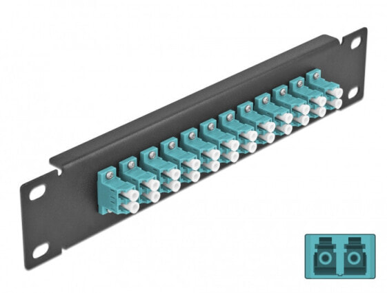 Delock 66768 - Fiber - LC - Aqua colour - Black - Metal - Rack mounting - 1U