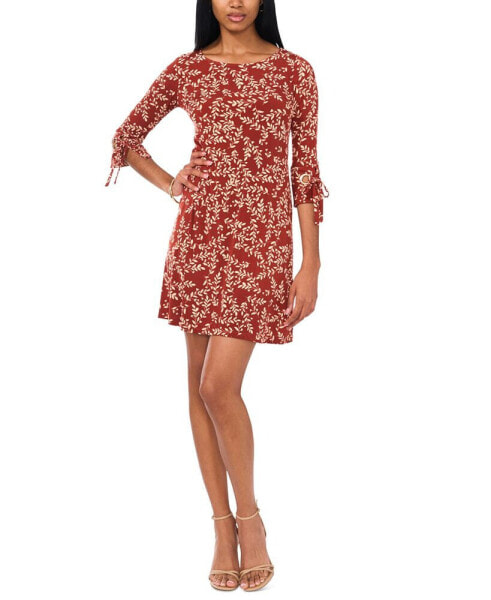 Petite Printed 3/4-Sleeve Shift Dress