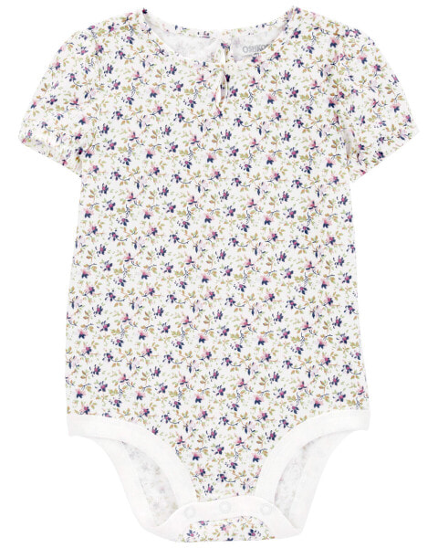 Baby Floral Print Casual Bodysuit 6M
