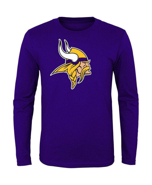 Футболка для малышей OuterStuff Фиолетовая с длинным рукавом с логотипом Minnesota Vikings.