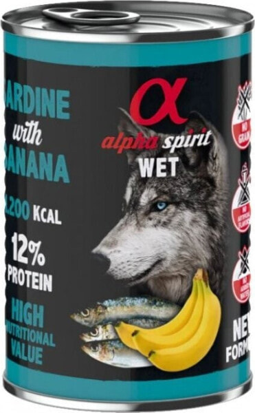 Alpha Spirit Alpha Spirit mokra karma dla psa sardynka z bananem 400g (6szt/opak)