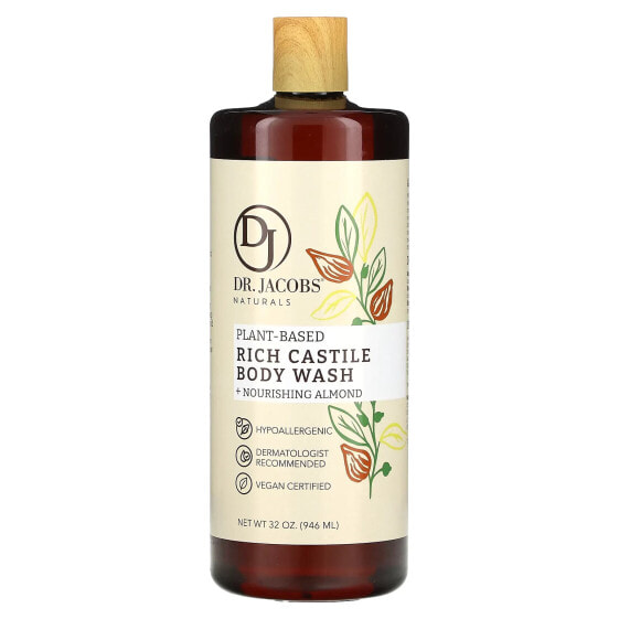 Plant-Based Rich Castile Body Wash + Nourishing Almond, 32 oz (946 ml)