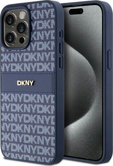 DKNY DKNY DKHCP15XPRTHSLB iPhone 15 Pro Max 6.7" niebieski/blue hardcase Leather Mono Stripe & Metal Logo