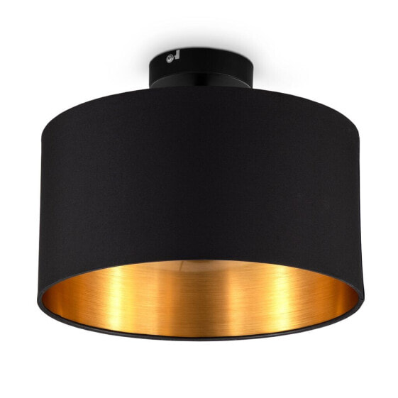 Потолочный светильник B.K.Licht Stoff Deckenlampe 30 см Schwarz-Gold