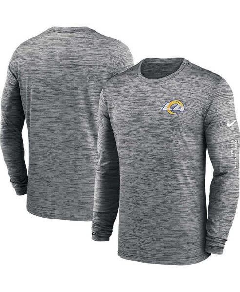 Men's Anthracite Los Angeles Rams Velocity Long Sleeve T-shirt