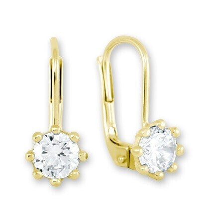 Gold earrings with crystals 236 001 00771