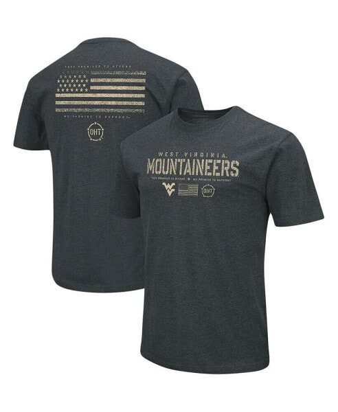 Men's Heathered Black West Virginia Mountaineers OHT Military-Inspired Appreciation Flag 2.0 T-shirt