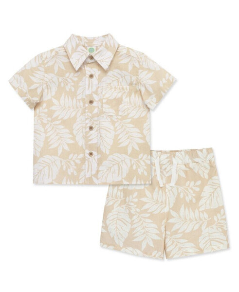 Baby Boys Foliage Woven Shorts Set