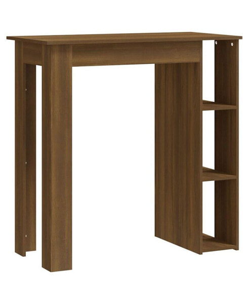 Bar Table with Shelf Brown Oak 40.2"x19.7"x40.7" Engineered Wood