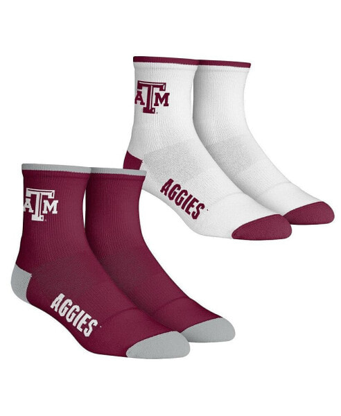 Youth Big Boys and Girls Socks Texas A&M Aggies Core Team 2-Pack Quarter Length Sock Set