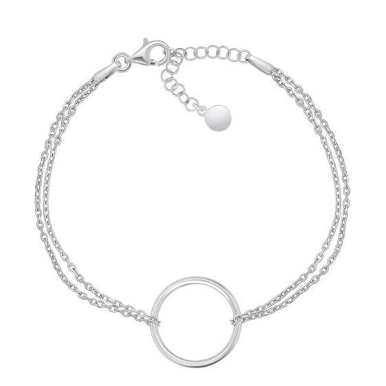 Stylish double bracelet made of silver BRC97W