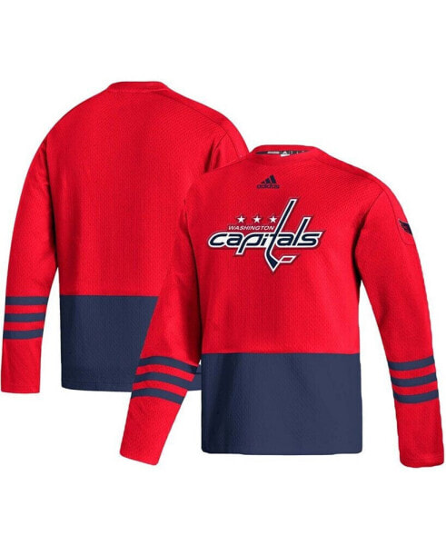 Свитер Adidas мужской с логотипом Washington Capitals, красный, с технологией Aeroready