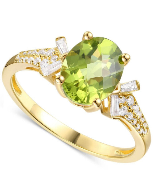 Peridot (2 ct. t.w.) & Lab-Grown White Sapphire (1/4 ct. t.w.) Ring in 14k Gold-Plated Sterling Silver