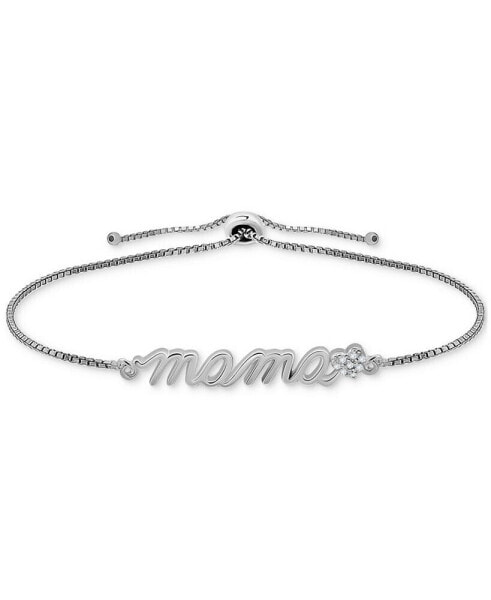 Cubic Zirconia Mama Heart Bolo Bracelet in Sterling Silver, Created for Macy's