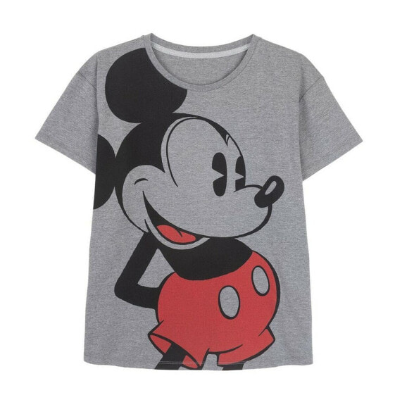 Women’s Short Sleeve T-Shirt Mickey Mouse Grey Dark grey