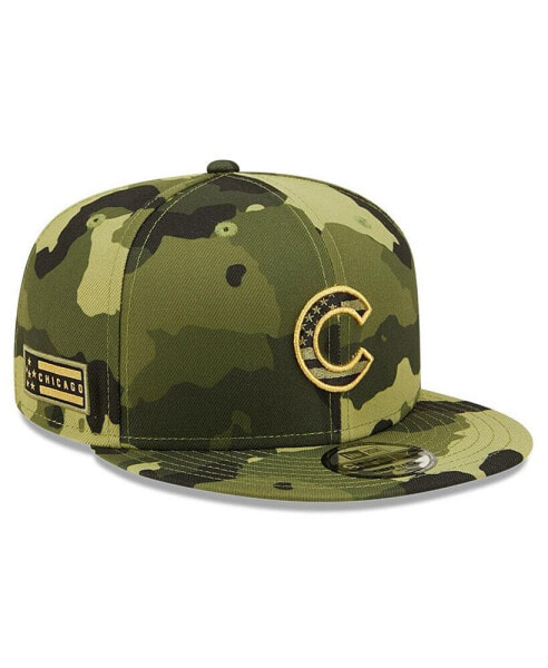 Men's Camo Chicago Cubs 2022 Armed Forces Day 9FIFTY Snapback Adjustable Hat