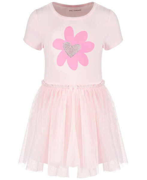 Toddler Girls Heart Flower Tulle Dress, Created for Macy's