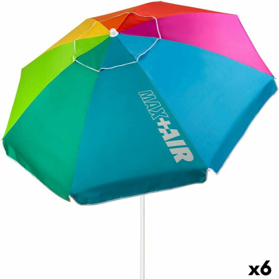 Пляжный зонт Aktive Разноцветный 200 x 203 x 200 см в стальном исполнении (6 штук)