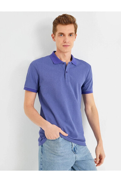 Slim Fit Desenli Polo Yaka Tişört