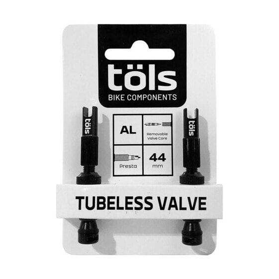 Вентиль безкамерный алюминиевый TOLS Tubeless Aluminium для шин с Presta клапаном 44мм