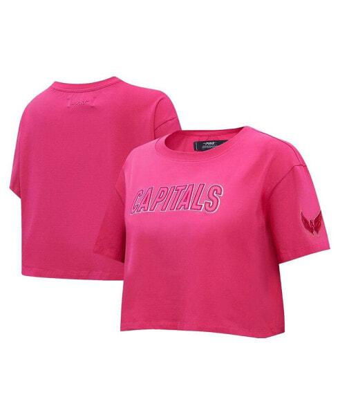 Women's Washington Capitals Triple Pink Cropped Boxy T-shirt