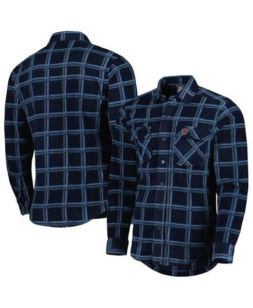 Men's Navy Chicago Bears Industry Flannel Button-Up Shirt Jacket