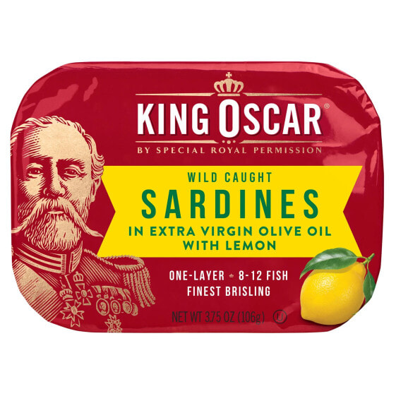Wild Caught, Sardines In Extra Virgin Olive Oil, With Lemon, 3.75 oz (106 g)