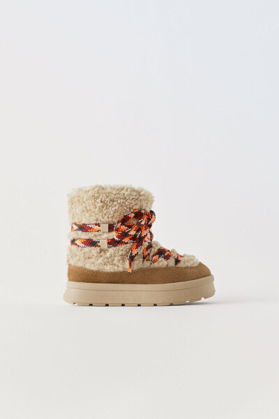 Faux shearling boots