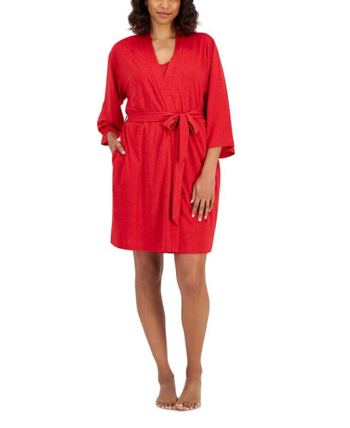 Women's 2-Pc. Sparkle Robe & Chemise Set, Created for Macy's