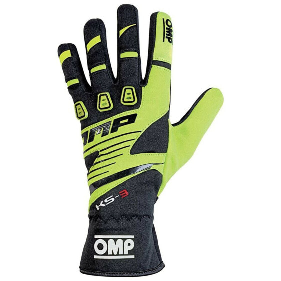 Картинговые перчатки OMP KS-3 Желтый/Черный XS