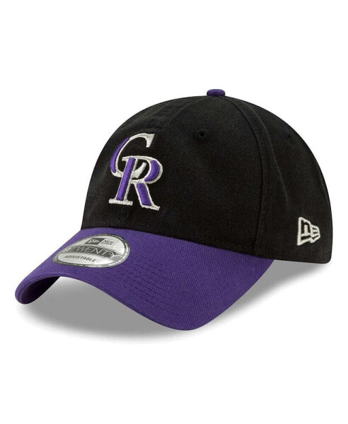 Men's Black Colorado Rockies Team Replica Core Classic 9Twenty Adjustable Hat