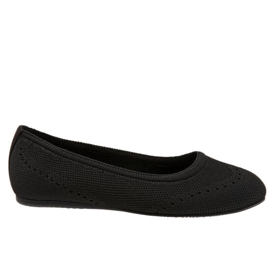 Softwalk Santorini S1961-001 Womens Black Leather Slip On Ballet Flats Shoes 6