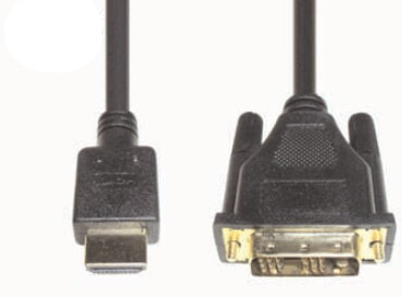 E&P HDMI 3 - 2 m - HDMI - DVI-D - Gold - Black - Male/Male