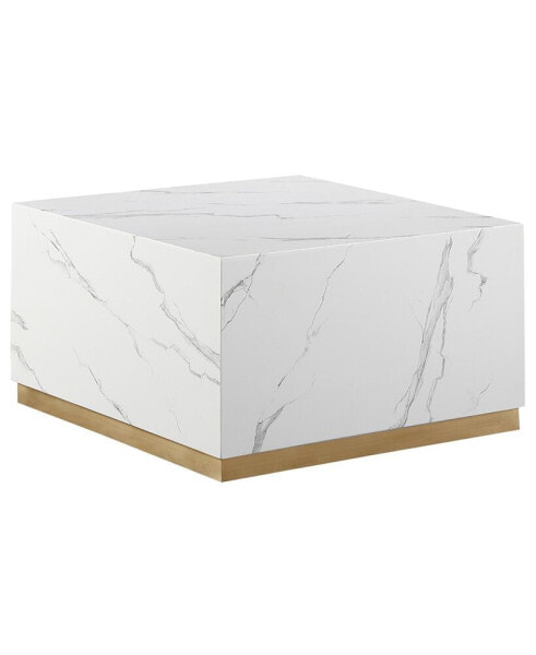 Zhuri 21" Faux Marble Square Coffee Table