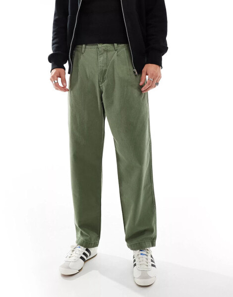 Levi's XX chinos loose straight pleated in mid green