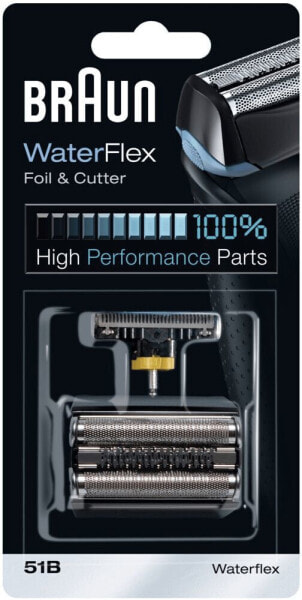 Braun WaterFlex 51B - Shaving head - 1 head(s) - Black - Silver - 18 month(s) - Braun - Waterflex WF2S