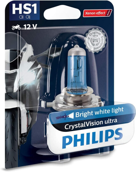 Philips Crystalvision Ultra Moto H4 Motorcycle Headlight Bulb, Pack of 1