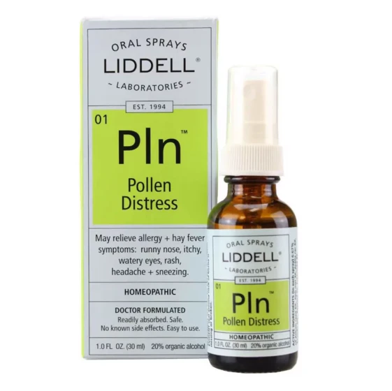 Liddell Homeopathic Pollen Distress Oral Spray Гомеопатический спрей для облегчения симптомов аллергии + сенной лихорадки: насморк, зуд слезящихся глаз, сыпь, головная боль + чихание 30 мл