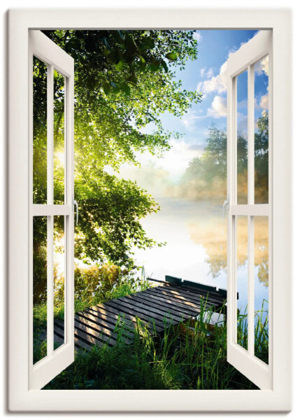 Картина ARTLAND Фото на холсте Вид из окна Ангельского пирса на реке, белый 50x70 см (ШxВ)