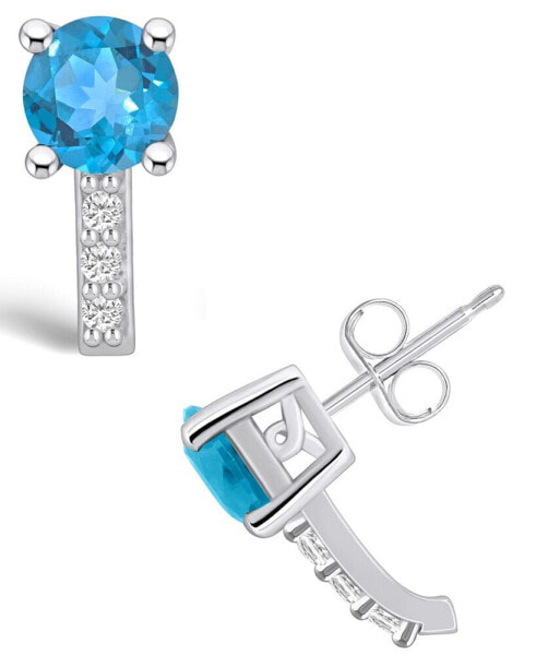 Серьги Macy's Topaz and Diamond Stud