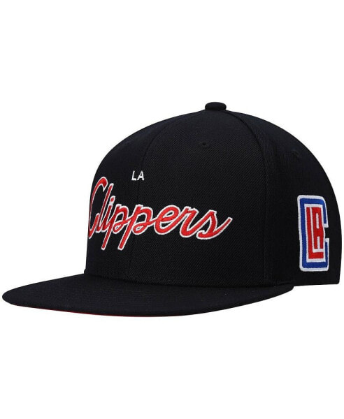 Бейсболка Mitchell&Ness LA Clippers черная Hardwood Classics Script 2.0 Snapback